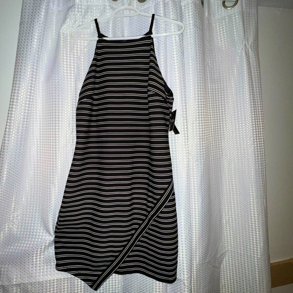 Black and White Striped Mini Dress